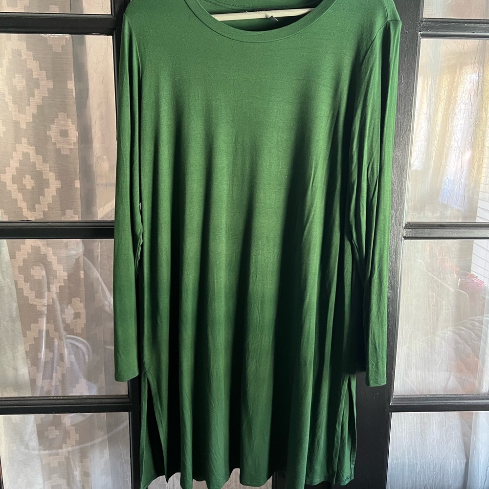 Large Eileen Fischer green emerald dress